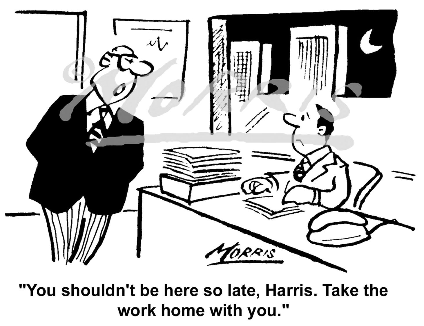 Manager employee comic office cartoon Ref: 0073bw | Business cartoons