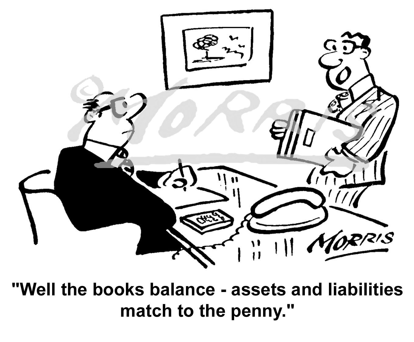 Accountant cartoon, Accountancy cartoon, Auditor cartoon - Ref: 2807bw