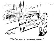 Management cartoon, Business award cartoon,