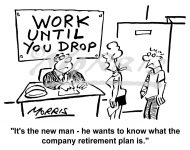 Retirement cartoon, Pension cartoon