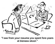 CV cartoon, Resume cartoon, Interview cartoon