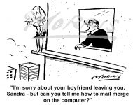 Mail merge cartoon, PA cartoon, Boss cartoon
