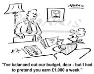 Financial cartoon, Cost of Living cartoon, Family budget cartoon,