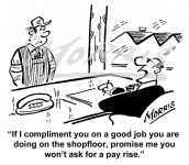 Wage rise cartoon, Shop floor cartoon