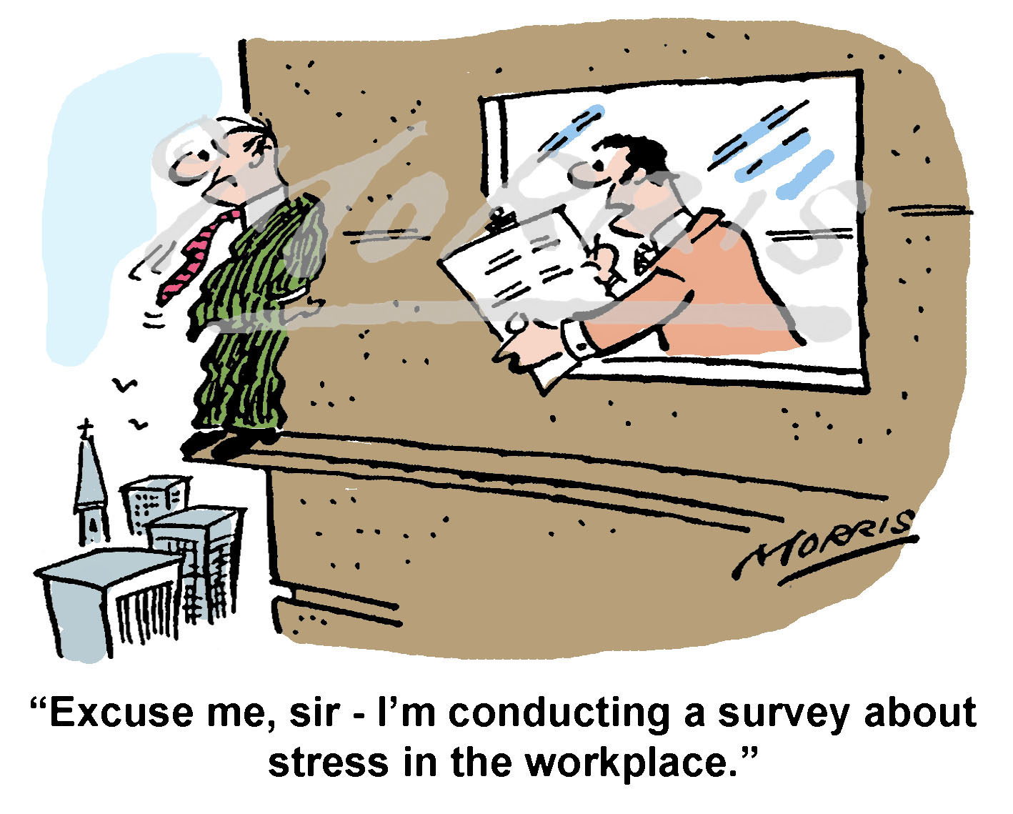 Stress cartoon, Manager stress comic, Management stress cartoon – Ref:  8608col | Business cartoons